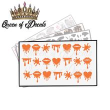 Neon/Day GLO Drips and lips decal - Orange