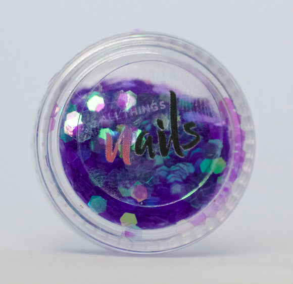 Iridescent Lilac Glitter (round dots)