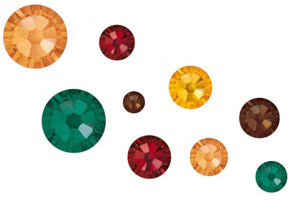Swarovski No Hot Fix Crystals Mixed Sizes - Pack of 200 Autumn Mix