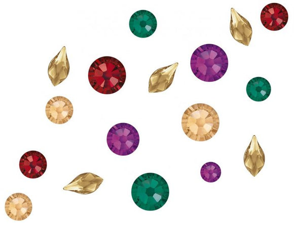 Swarovski Mixed sizes pack of 100 - Fallen Leaves inc flame shape