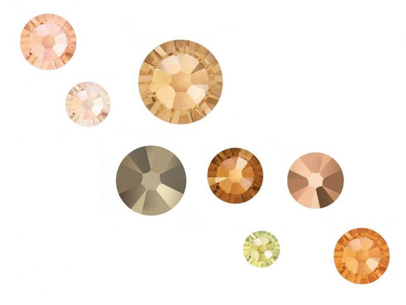 Swarovski Crystals mixed sizes  pack 100 - Gold Rush mix