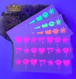 Neon/Day GLO Drips and lips decal - Pink